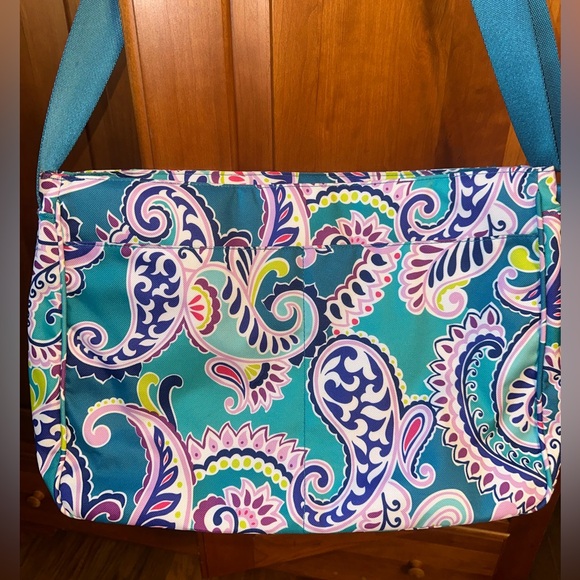 Vera Bradley Waikiki Paisley Print Laptop Messenger Bag - Picture 7 of 9